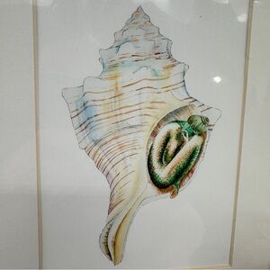 Woman in Shell Art Print Surreal Figurative Coastal Illustration Ocean Fantasy